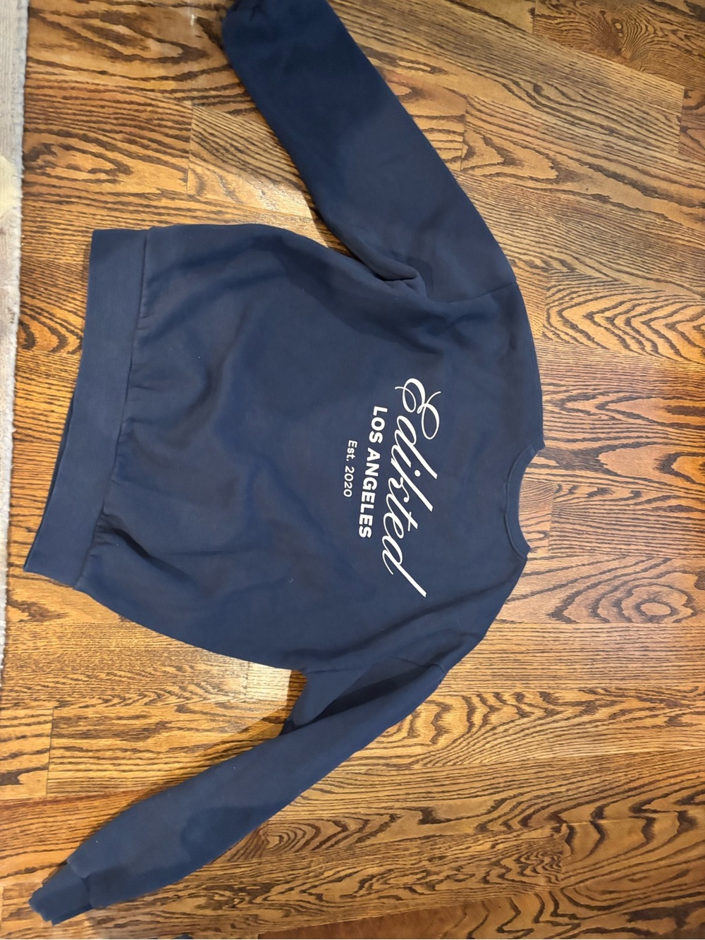 Edikted Navy Los Angeles Graphic Sweatshirt
